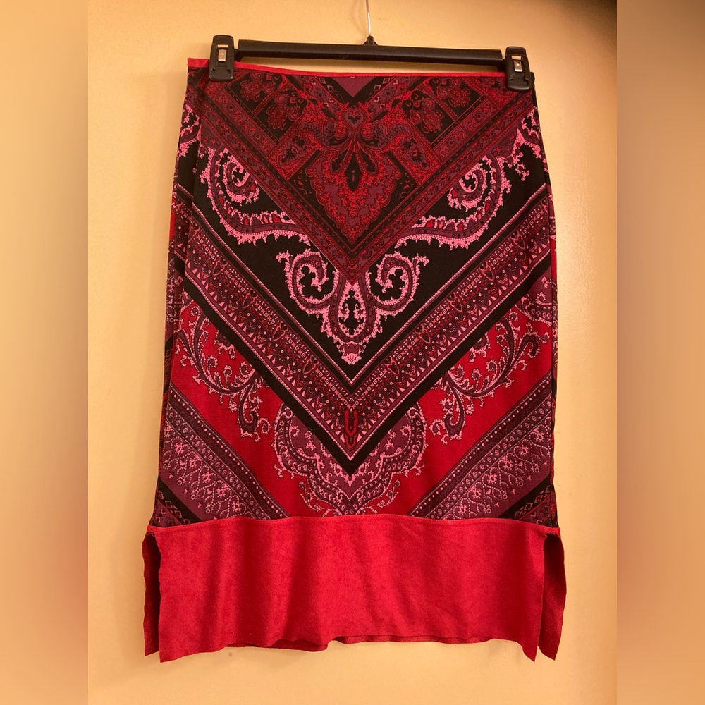 Classy, sassy RED mid calf skirt